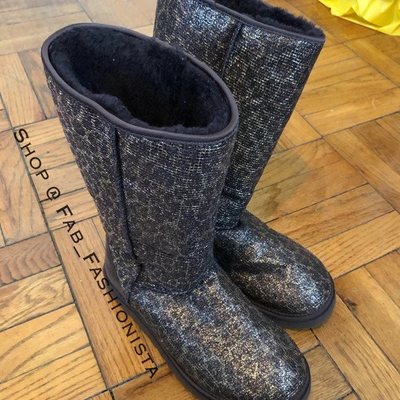 UGG Australia leopard print winter boots size 7 - Picture 2 of 14